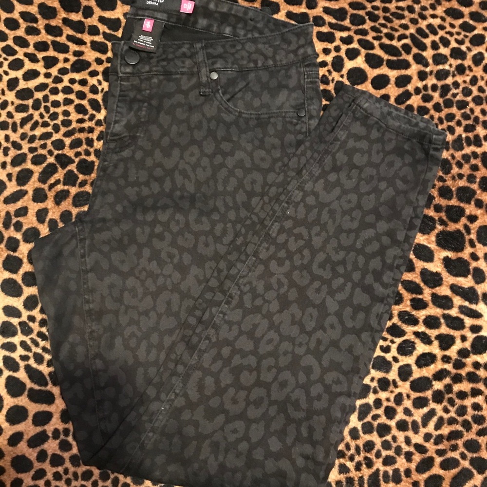 Torrid Denim black leopard jeans